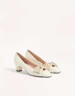 Valentino Bowow Pump In Kidskin With Studs 45Mm - Image 7